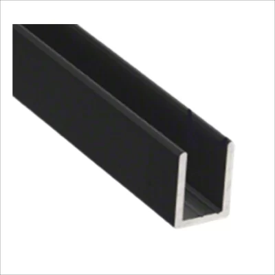 U-Channel 12mm (For 8mm Glass)-Aluminium Black 3m